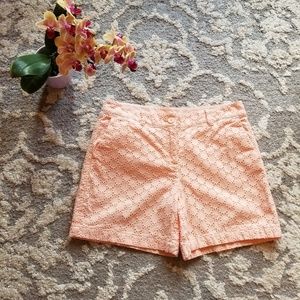 Women's Peach Eyelet Shorts by LOFT Size 6